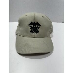 US Navy Embroidery  Hat‎ Cap Snap Back Khaki Beige Adjustable Baseball Cap